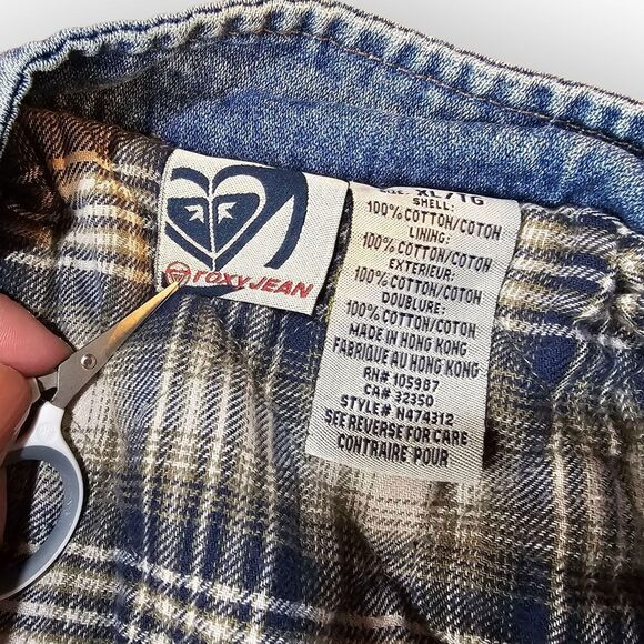 Vintage ROXY Light Wash Denim Jacket LARGE - Picture 4 of 6